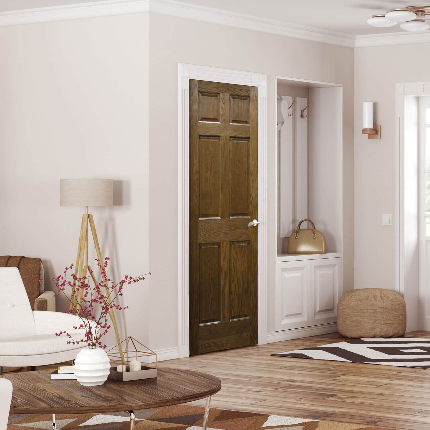 Oak Prefinished in English Chestnut 6-Panel Raised