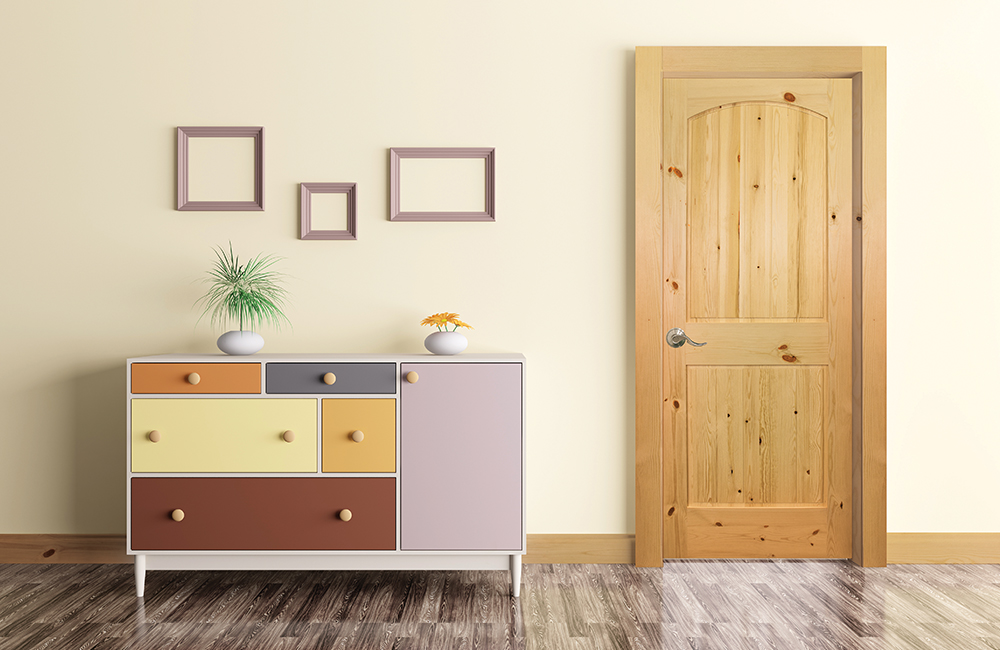 Knotty Pine 2-Panel Arch Plank Scene