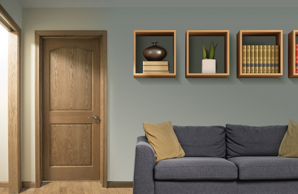 Oak 2-Panel Arch Raised Scene