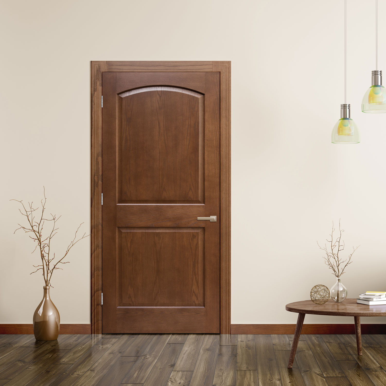 English Chestnut Oak 2 Panel Arch Raised